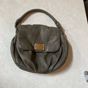 Marc Jacobs Gray Shoulder Bag with Flap Closure and Slouchy Shape